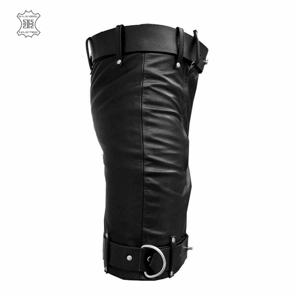 Real Leather Men Boxer Shorts Sexy Wet look Push Up Effect with Front Club wear bag