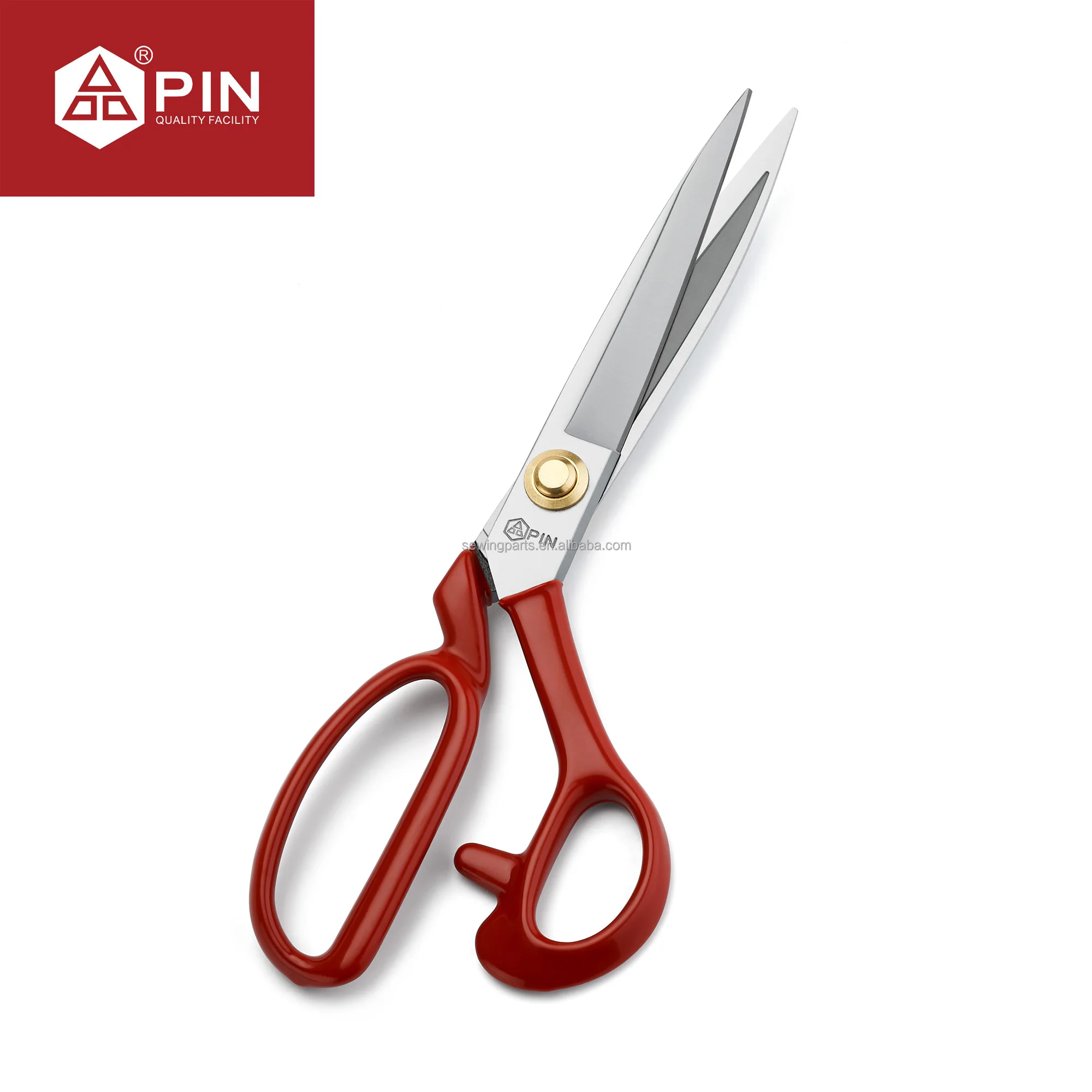 PIN Scissors for garment and cloth tailor scissors made of High manganese steel sharp red color 9 10 11 12 inch