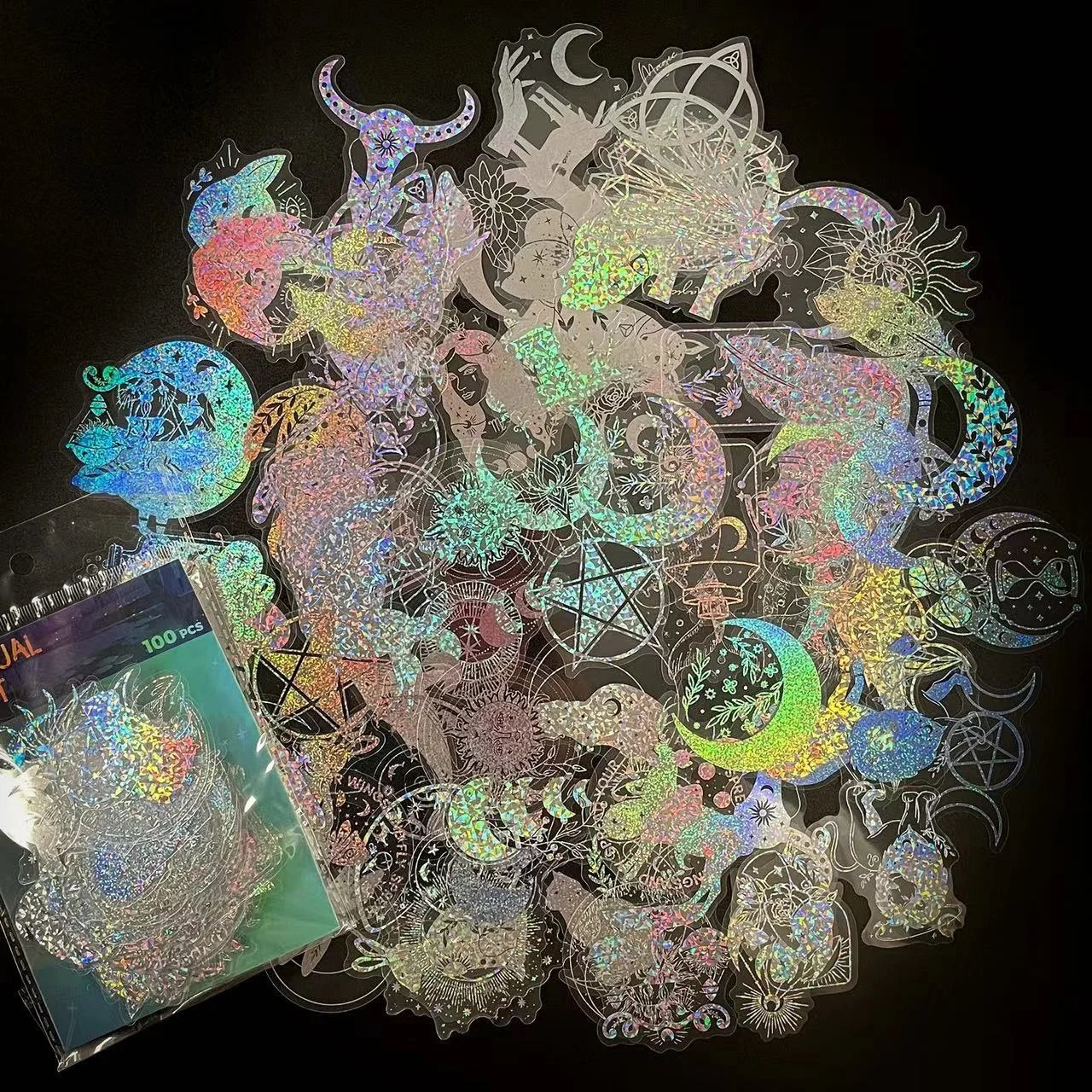 100 шт. прозрачные наклейки-бабочки