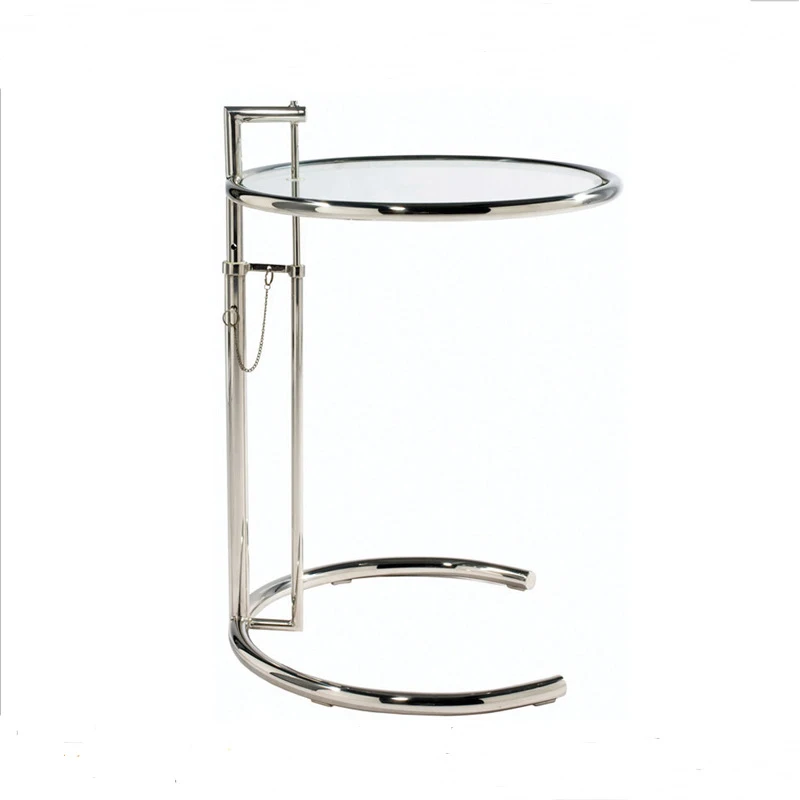 Круглый стол из закаленного стекла с регулируемой высотой Eileen Gray боковые столы для кофе домашняя