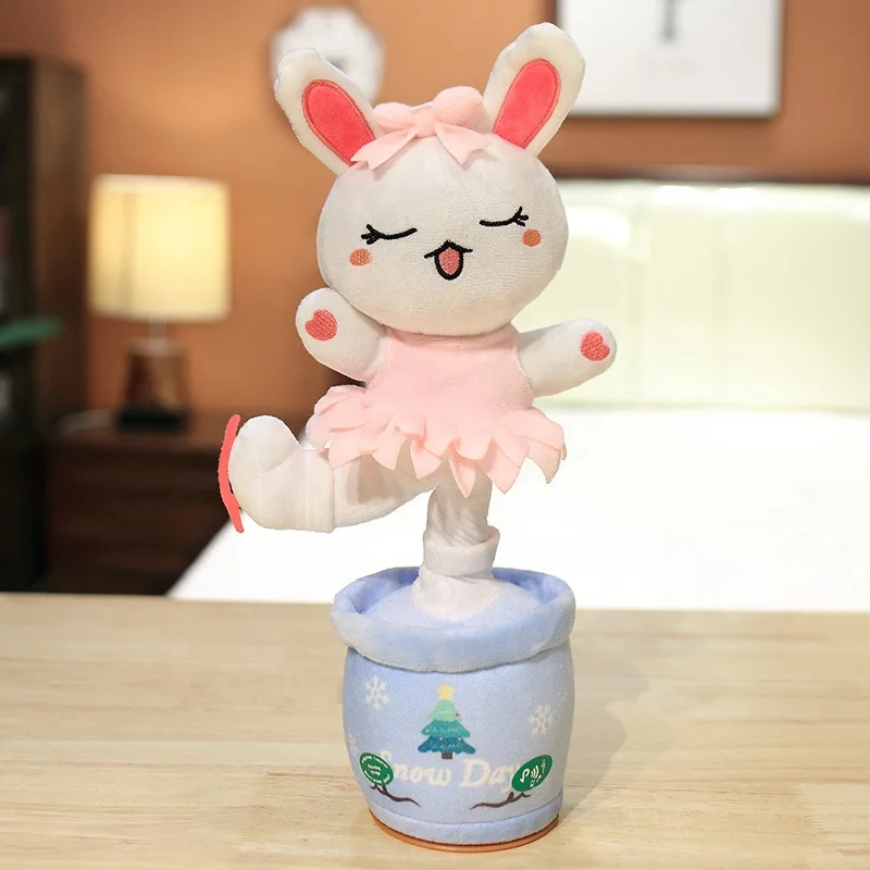 DL3648 Dancer Animal Stuffed Cactus Talking Toy Sing Duck Dancing And Singing Plush Robot Cow Christmas Dancing Santa Claus Toy