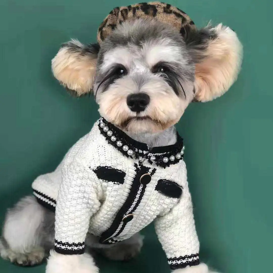 Spring Autumn Winter Pet Clothes Luxury Dog Cardigan Sweater for Small Medium Dogs
