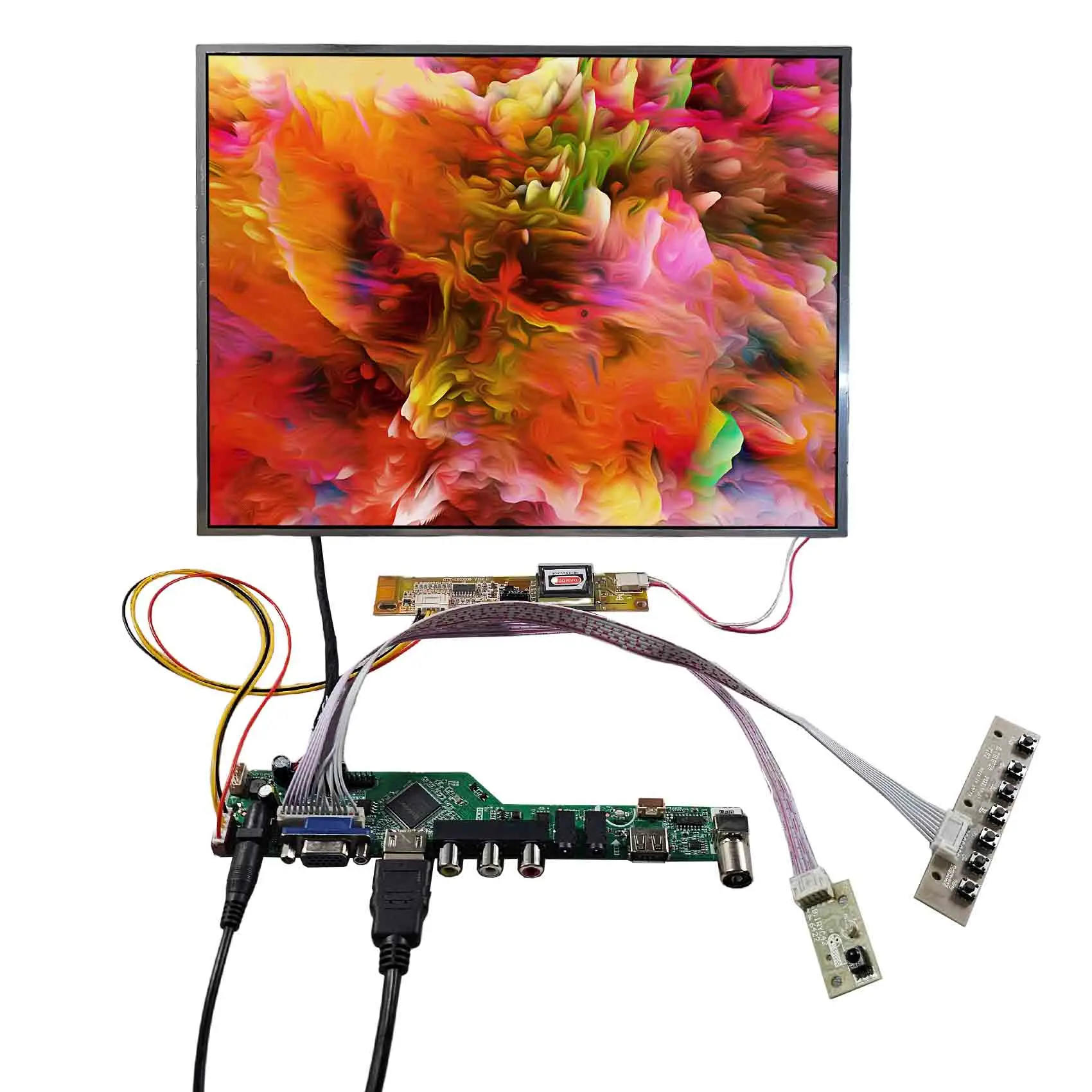 Custom Lcd Display Ccfl Backlight 13.3Inch Tm133Xg 1024X76 Tft Lcd Display Module With Hd-Mi Vga Av Usb Rf Digital Tv Board