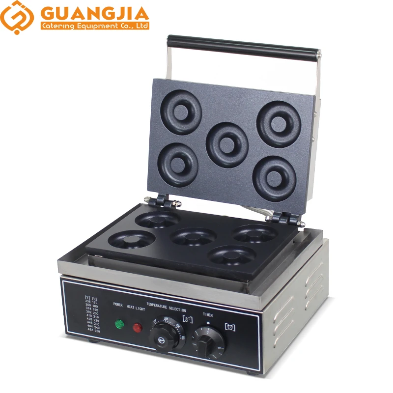 Commercial Mini 5-Hole Donut Maker Machine Nonstick Stainless Steel Home Restaurant Snack Waffle Doughnut Home Food Stainless