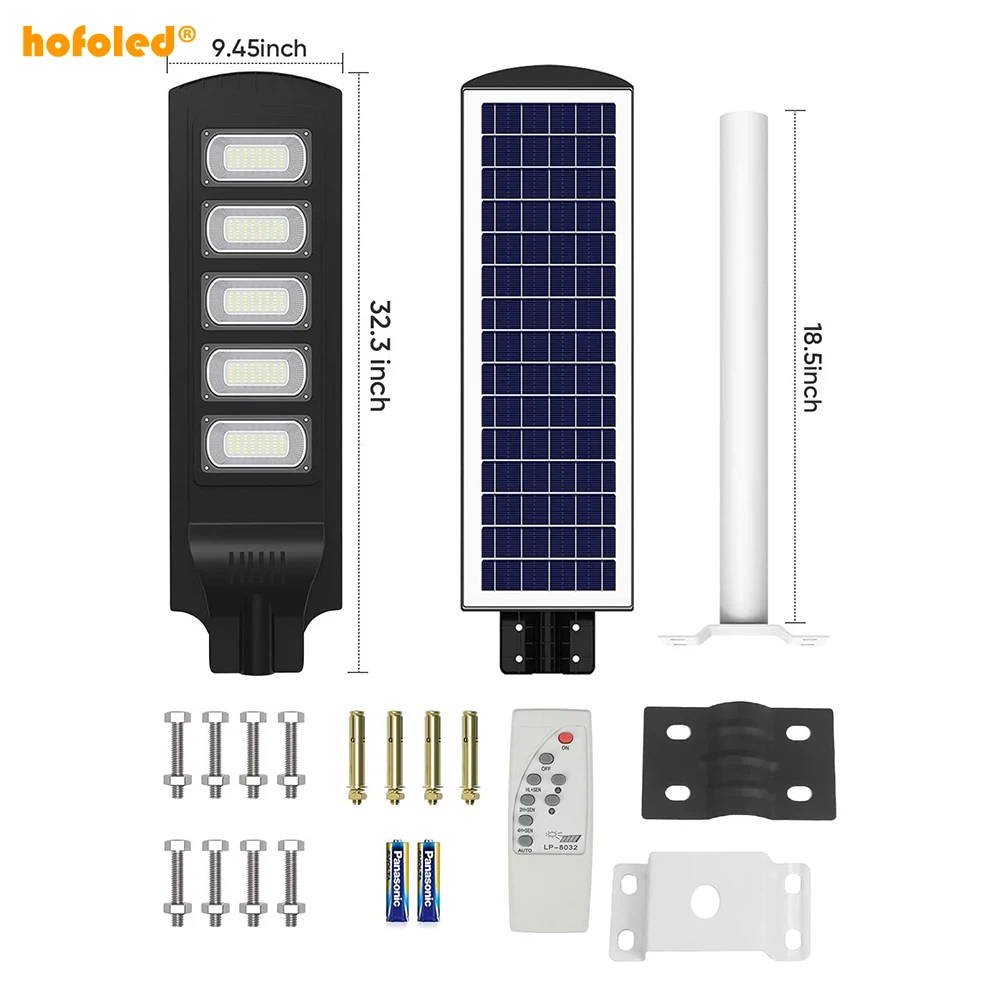 Outdoor Waterproof Pole Light Motion Sensor Remote Control Dusk to Dawn High Bright Solar Powered Luces LED Flood Lamp
