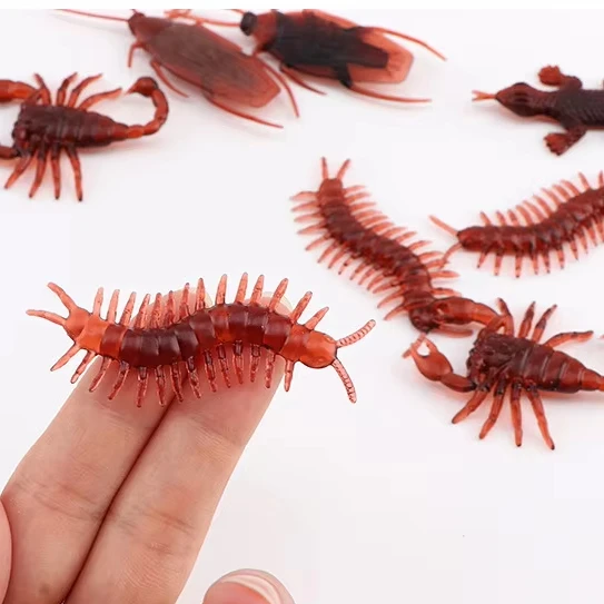 45 50mm 2 inch Capsule Toys Halloween Insect Small Horrible Toys Soft Insect Joke Scorpion Centipede Toy For Kids