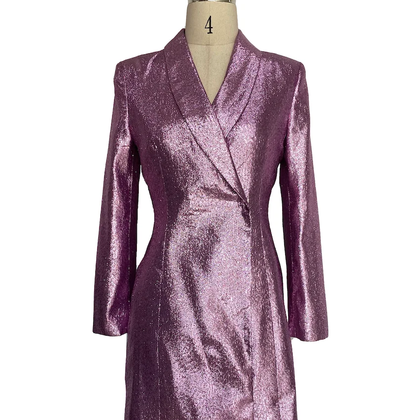 New Product Temperament-Personality Sequins Long-Sleeve Waist Show Slim Casual Luxury Fitted Dress