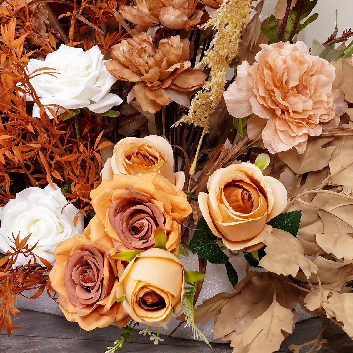 New Autumn Colored Artificial Flower Simulation Wedding Hotel Event Showcase Exhibition Hall Scenery Decoration Finished Product