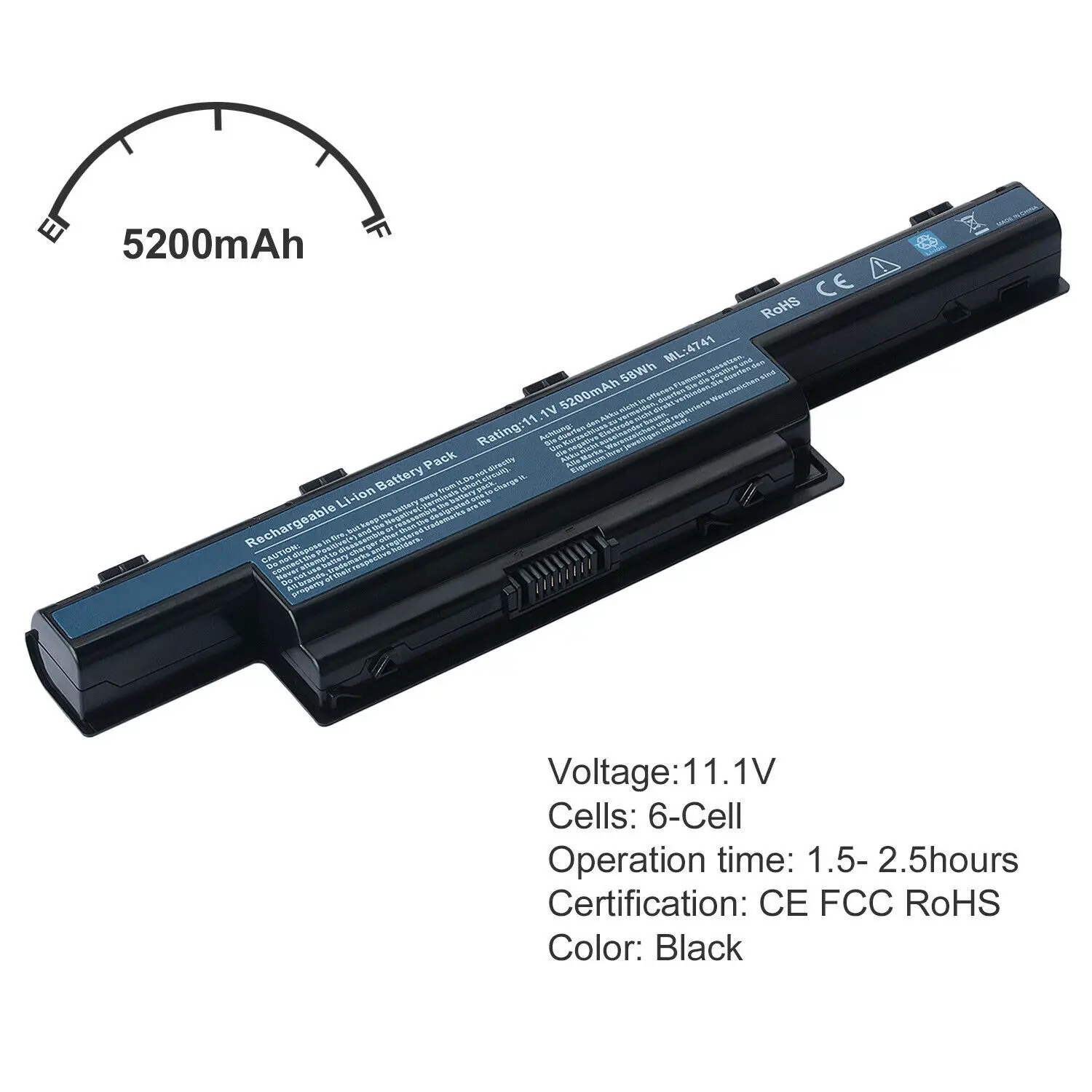 5200mAh Battery for Acer Aspire 4739 4741 4743 4749 4750 4752 4755 4771 5250 5251 5253