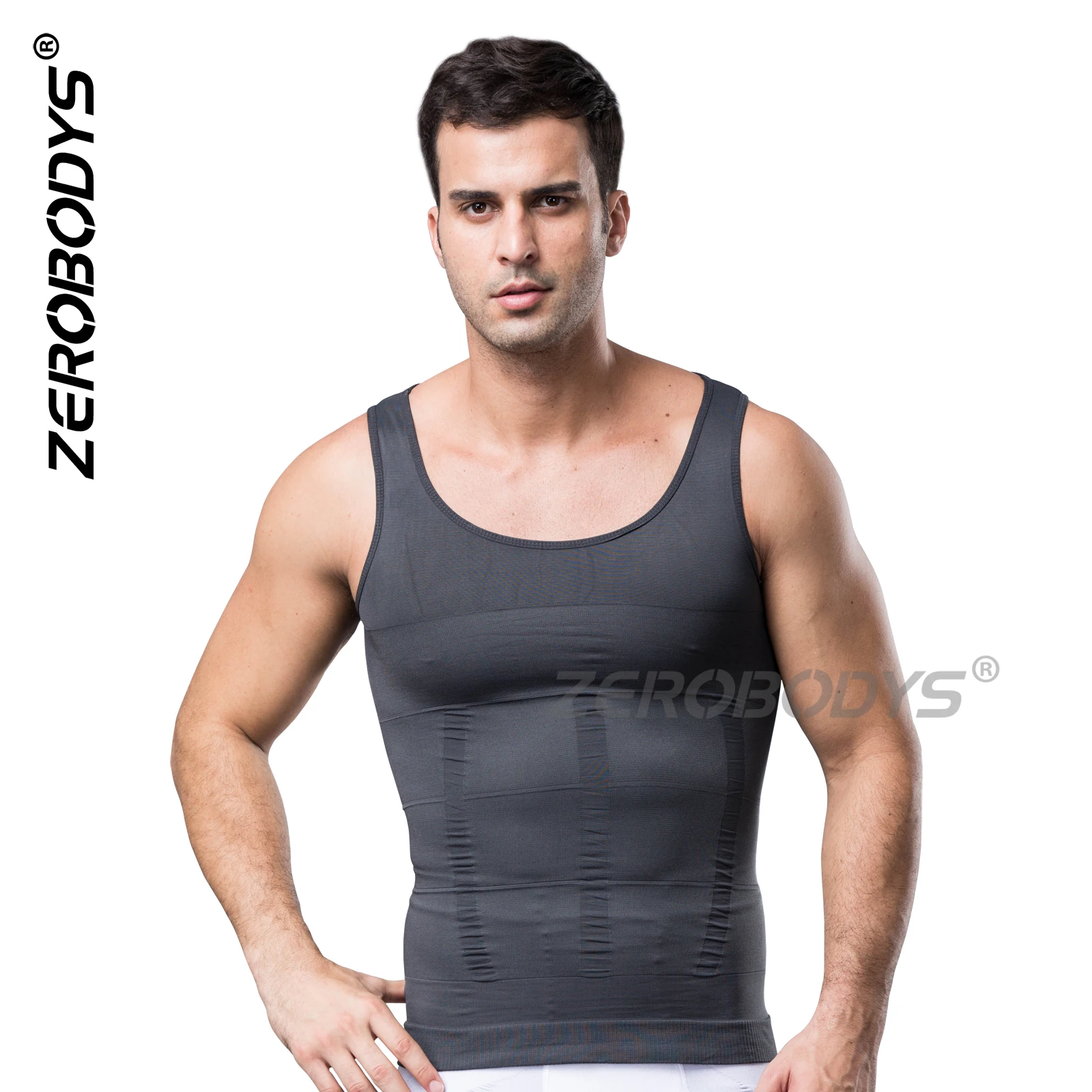 ZEROBODYS W063 Seamless Men Body Shaper Shirt Compression Vest Shapewear