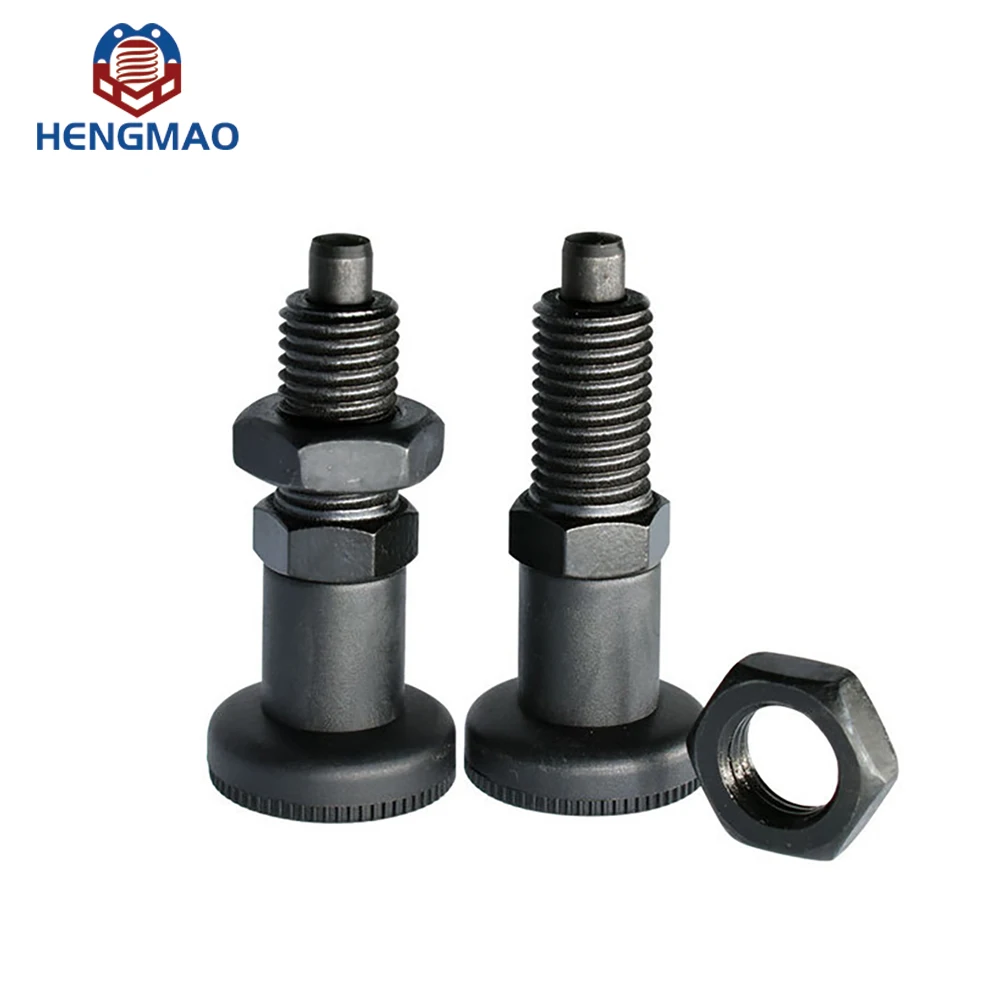 Hot Sale CNC Zinc Black Plated Plastic Handle Head Reset and Locking  Indexing Plungers With Hex Nut