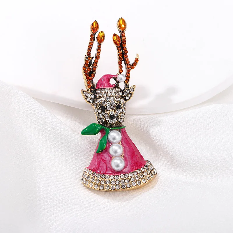 Manufacturer wholesale designer metal rhinestone fashion animal Christmas deer cufflinks pins buckles & corsage brooches  women