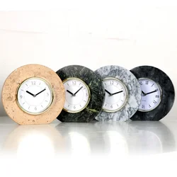 China factory direct sale decoration gift modern desk table marble clocks for home office