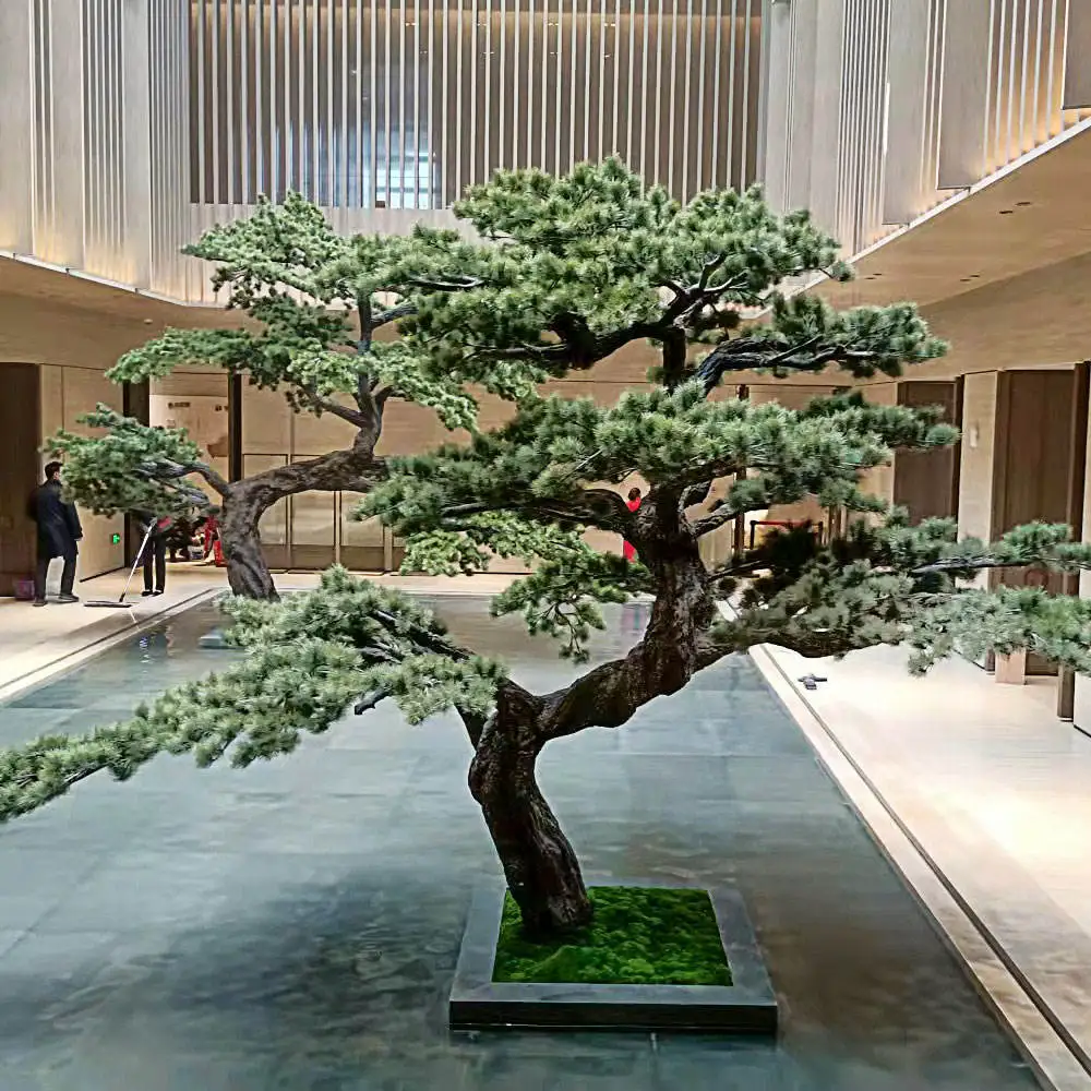 SPSS3 Customized Large Indoor Simulation Podocarpus Plant Ornamental Trees Plant Artificial Pine Trees Artificial Trees