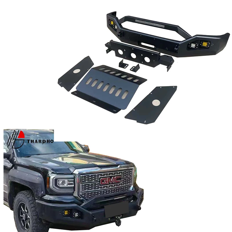 4x4 Offroad Accessories Powder Coated Black Steel  Front Bumper Rear Bumper For GMC Sierra 1500