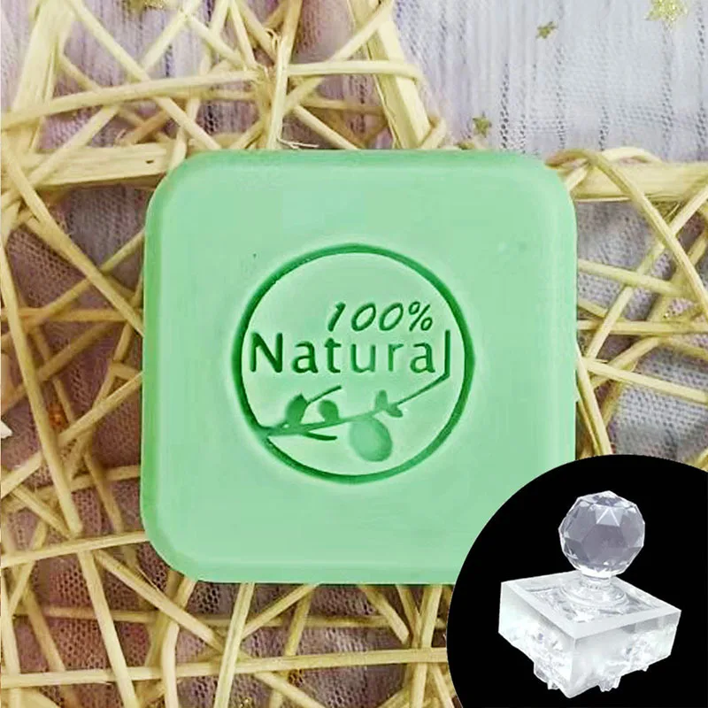 High Quality Multi Design Acrylic Clear Stamp Natural Words Embossing Stamps Personality Natura Theme Logo Graphic  Soap Stamps