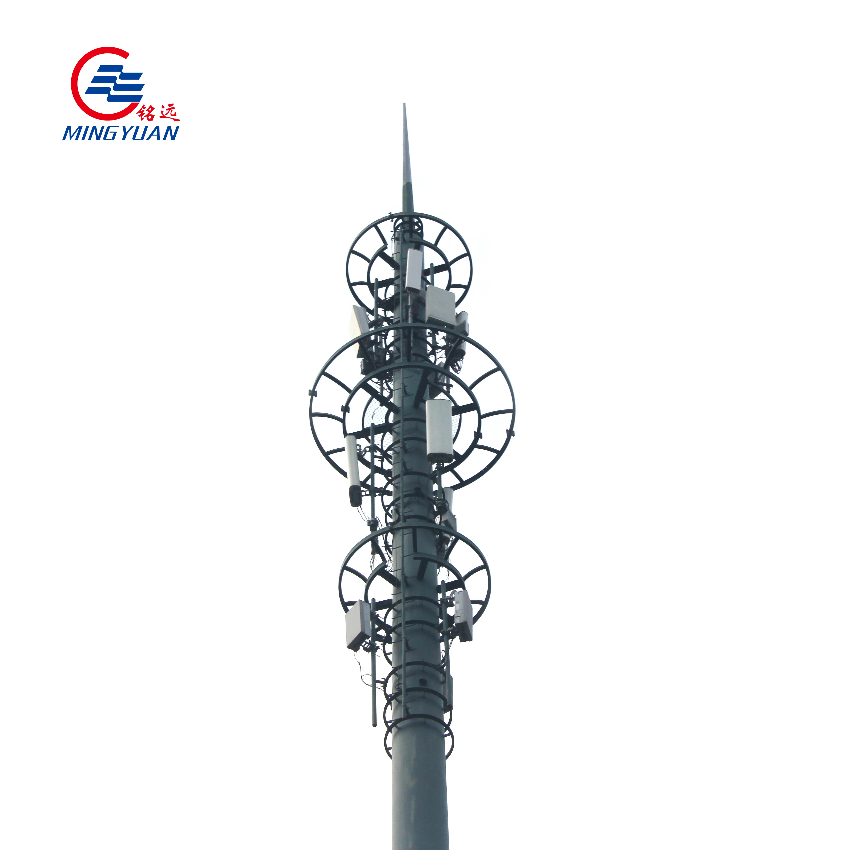 High Quality 20M 30M 5G Monopole Telecom Tower With Flange