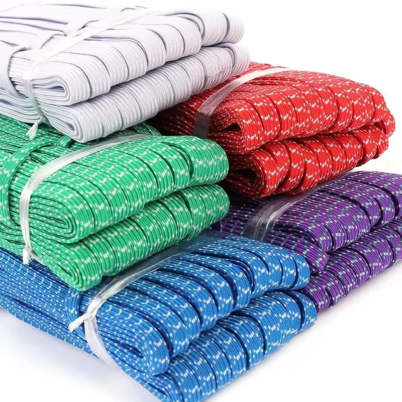 Wholesale color thickened double-layer elastic band 6/8mm stretch leather band bags and accessories bundled  braided webbing