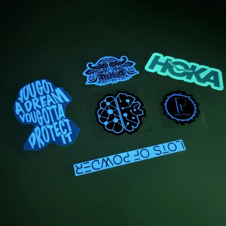 Custom Glow In Dark Sticker Die Cut Vinyl Label Waterproof Luminous Sticker Glowing Sticker for Decoration