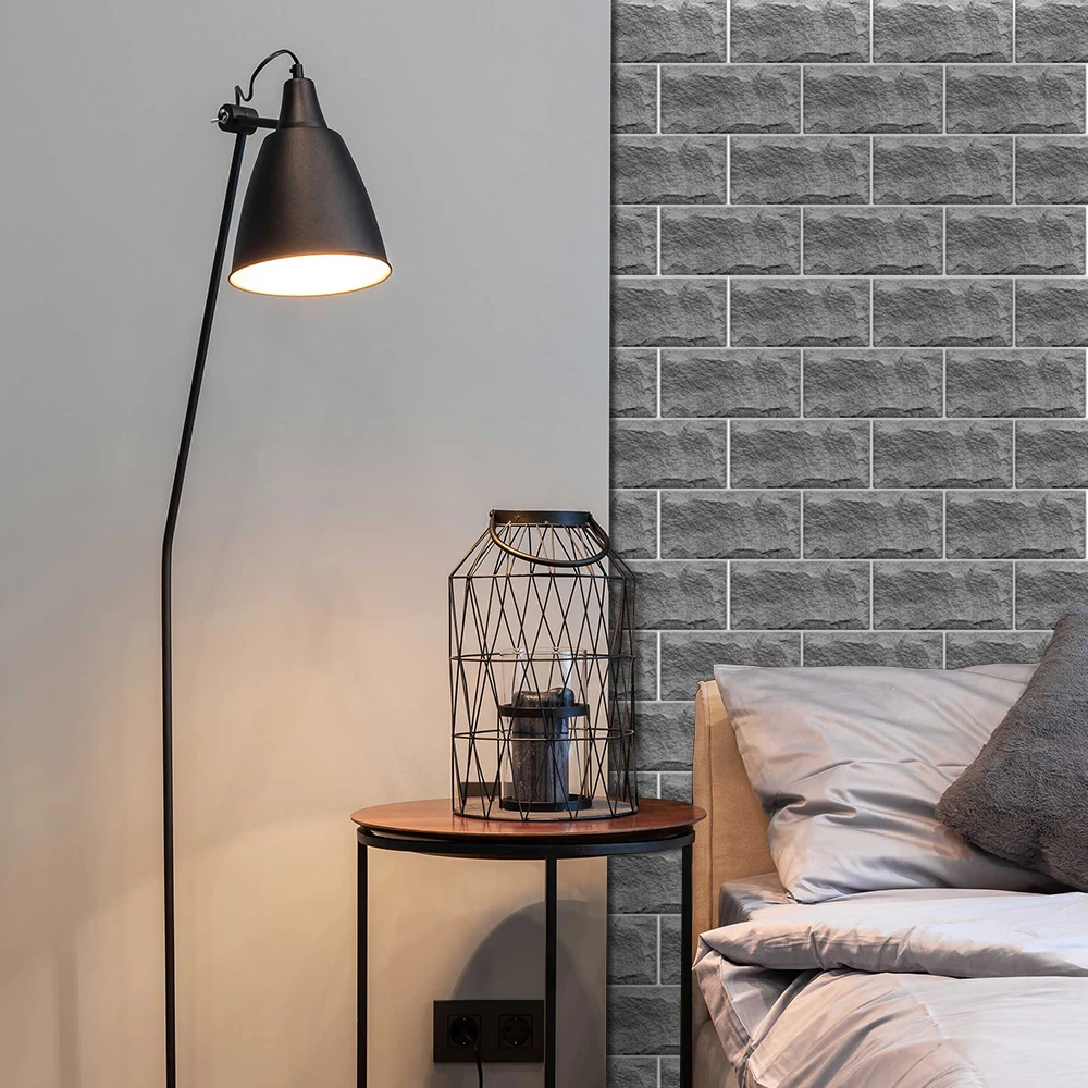Matte Varnishing 3D Stone Grain Thickening Home Decoration Living Room Renovation Custom Die Cut China Wall Stickers Supplier