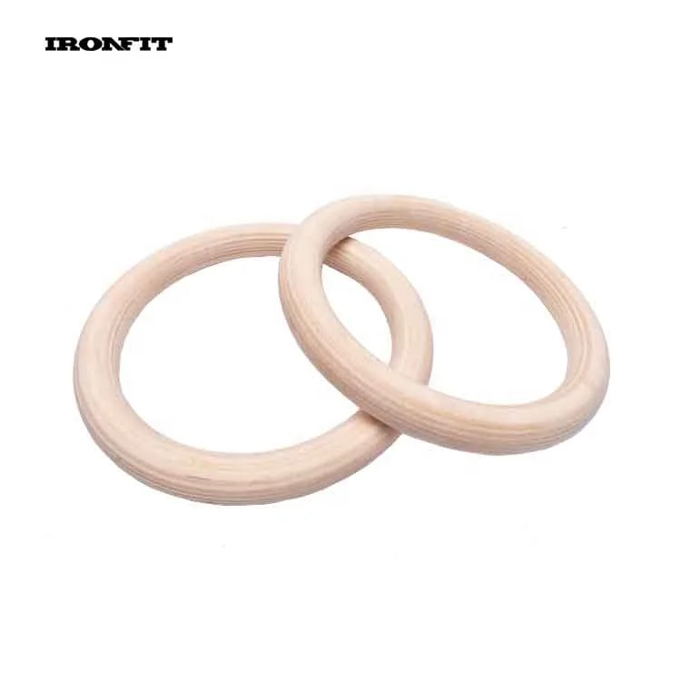 
28mm 32mm Numbered Custom Fitness Wood Gymnastic Rings 