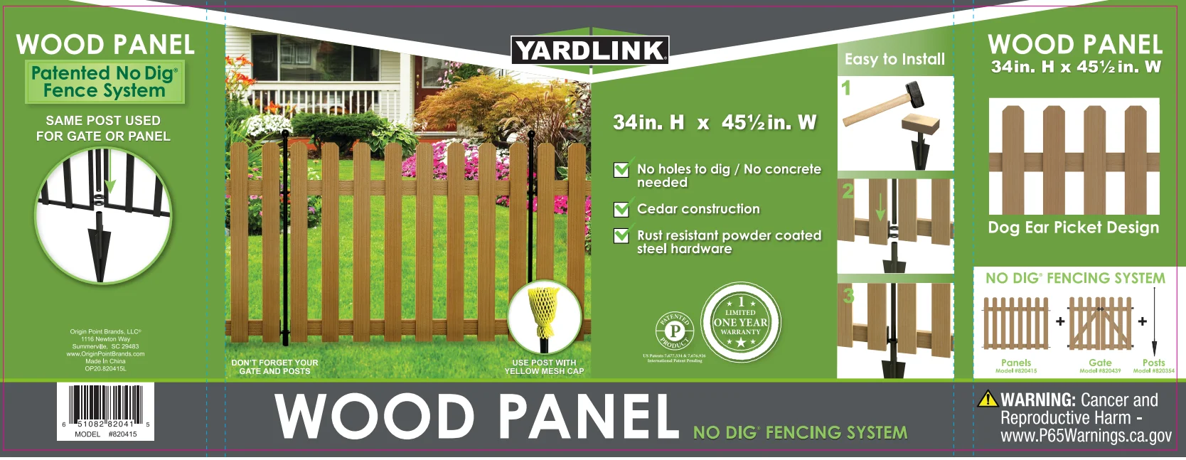 Wood Panel Fence Gate With Easy Install Full Set Parts