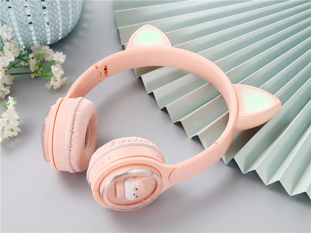 Portable Earphone cat ear cartoon gift earphone rabbit ear earphone anime headphones