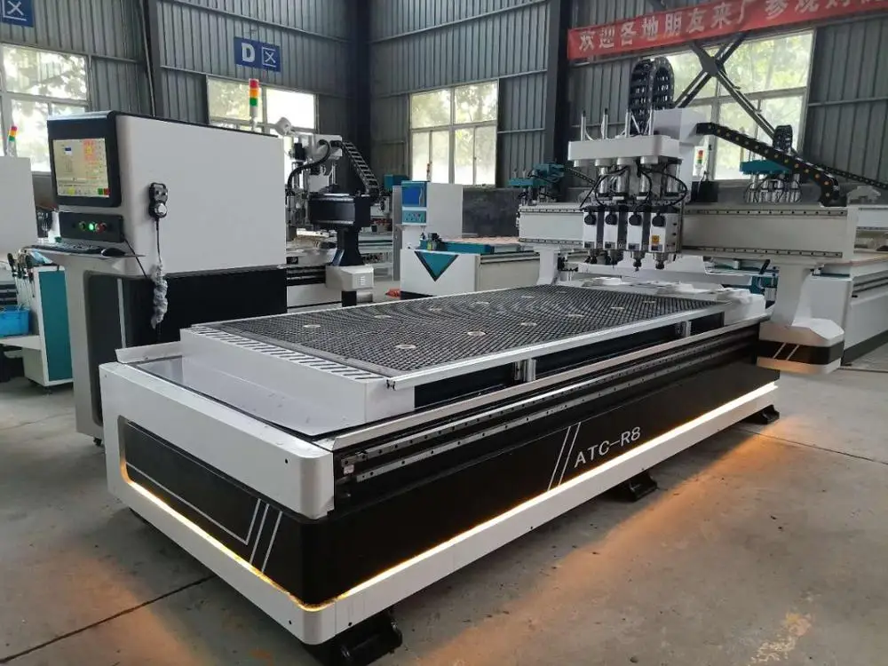 GDZ 9KW BIG POWER SPINDLE LINEAR TOOL MAGAZINE LONGTENG AUTO TOOL CHANGE WOODWORKING MACHINE FOR WOODEN PANEL