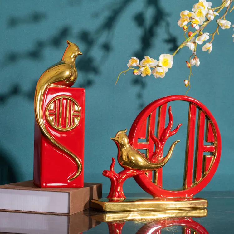 New design cheap wholesale luxury home goods decor desktop porcelain decorations for home