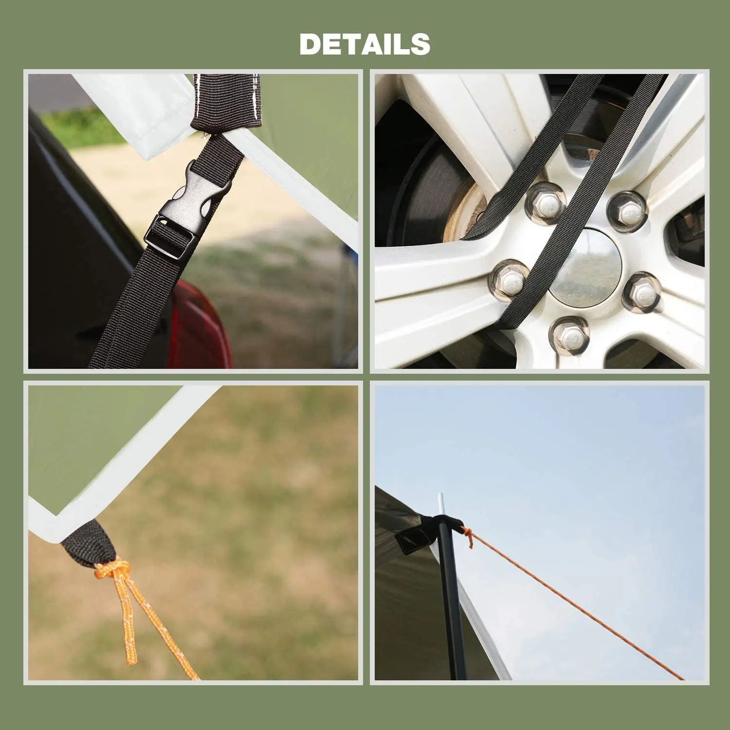 Waterproof Car Awning Sun Shelter Portable Auto Canopy Camper Trailer Sun Shade for Camping Outdoor SUV Tent