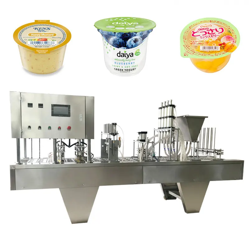 Fully Automatic Commercial Ice Cream Filling Yogurt Cup Filler and Sealer Machine Supplier