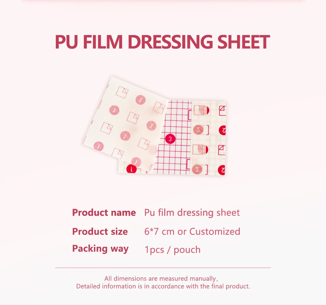 BLUENJOY Skin-Friendly Transparent Pu Film Adhesive Dressing Waterproof Pu Film Sheet