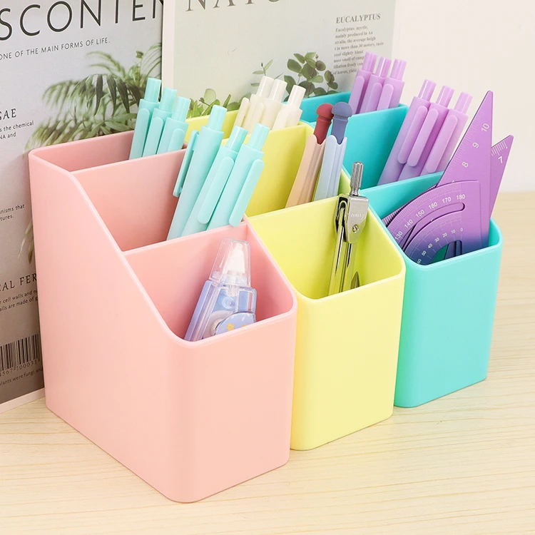 YUZMEI Plastic Stationary Organizer Cute Desk Organizer Pencil Stand Organizador Rotuladores Pencil Holder Pen Holder Pen Stand
