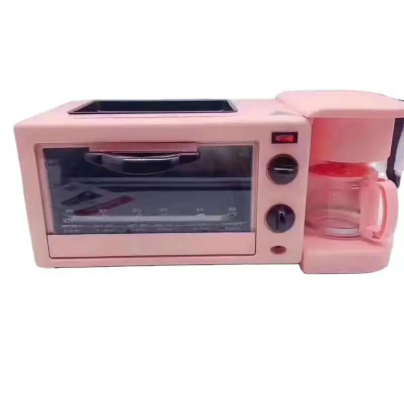 Plastic Material 3 in 1 Multi Function Breakfast Maker Machine with Toast Oven Coffee Pot Frying Pan Cup Power