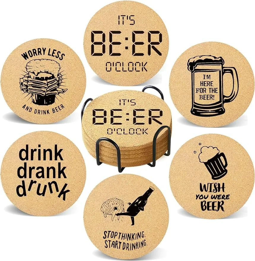 china factories Color Printing custom printed logo Eco-friendly cork coaster