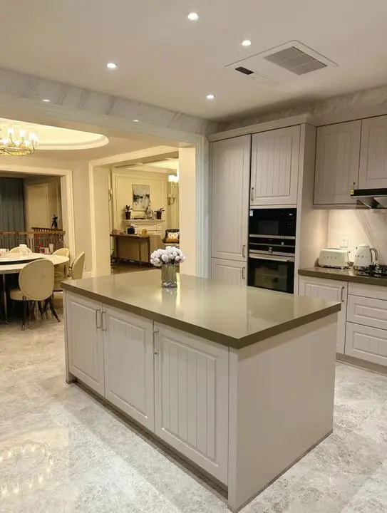 Prima kitchen cabinet island set integrated customized 18mm particle board with melamine finish