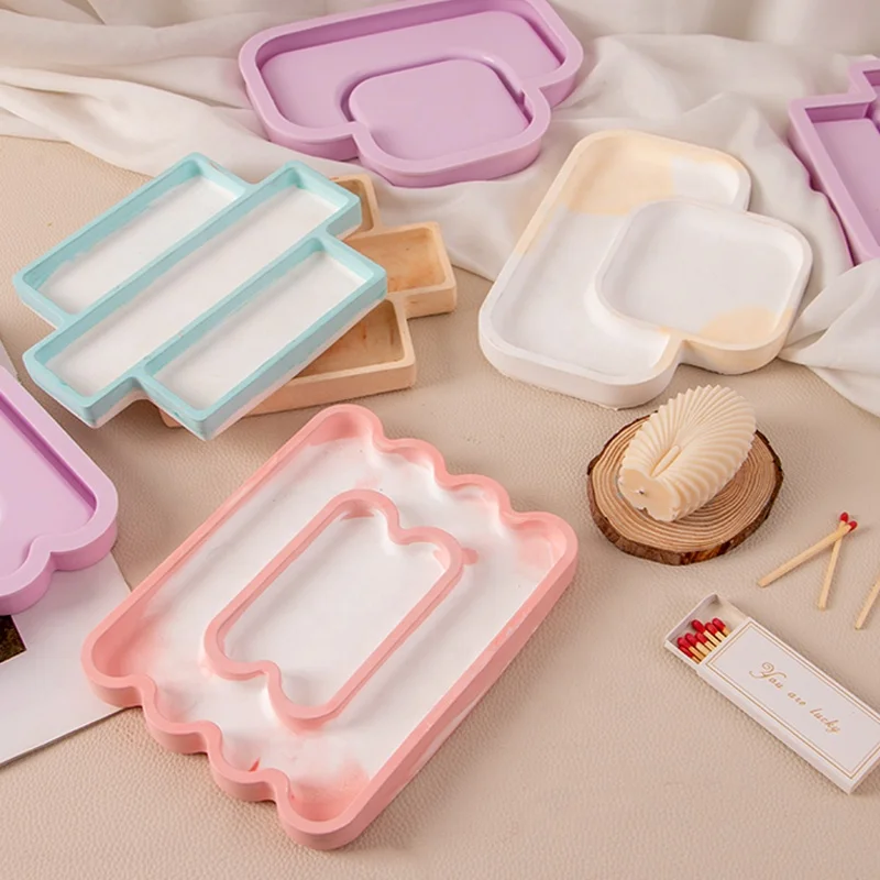 AINIKA brand silicone mold tray customized large size pallet mold for kitchen table plate silicone mold