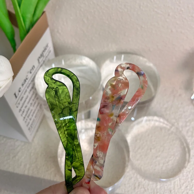 New Twist Acetate Hair Holder Fastener Banana Clip Woman Hair Accessories  Forks