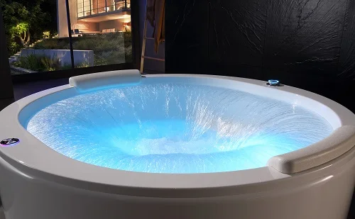 European Style 2 Person Round Freestanding Multifunctional Massage Spa Bathtub With Waterfall