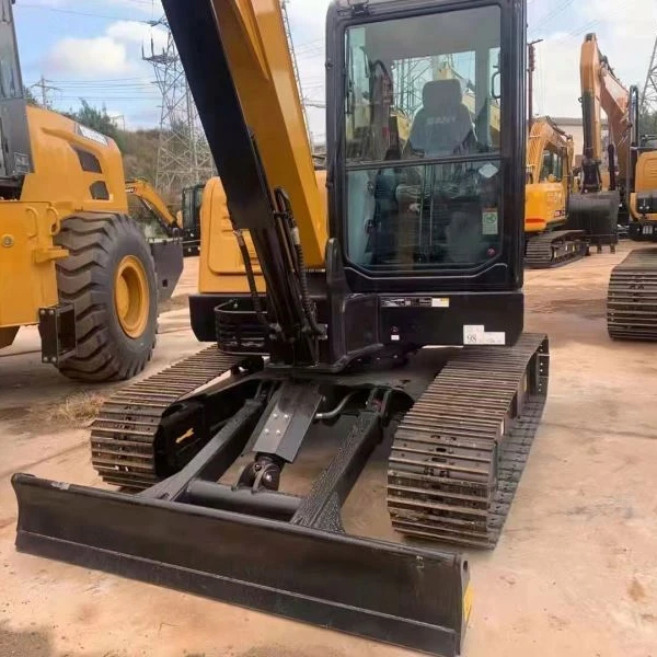 China made Sany sy55 mini crawler excavator, 2021 model 90% new 5ton sany 55 with rubber chain