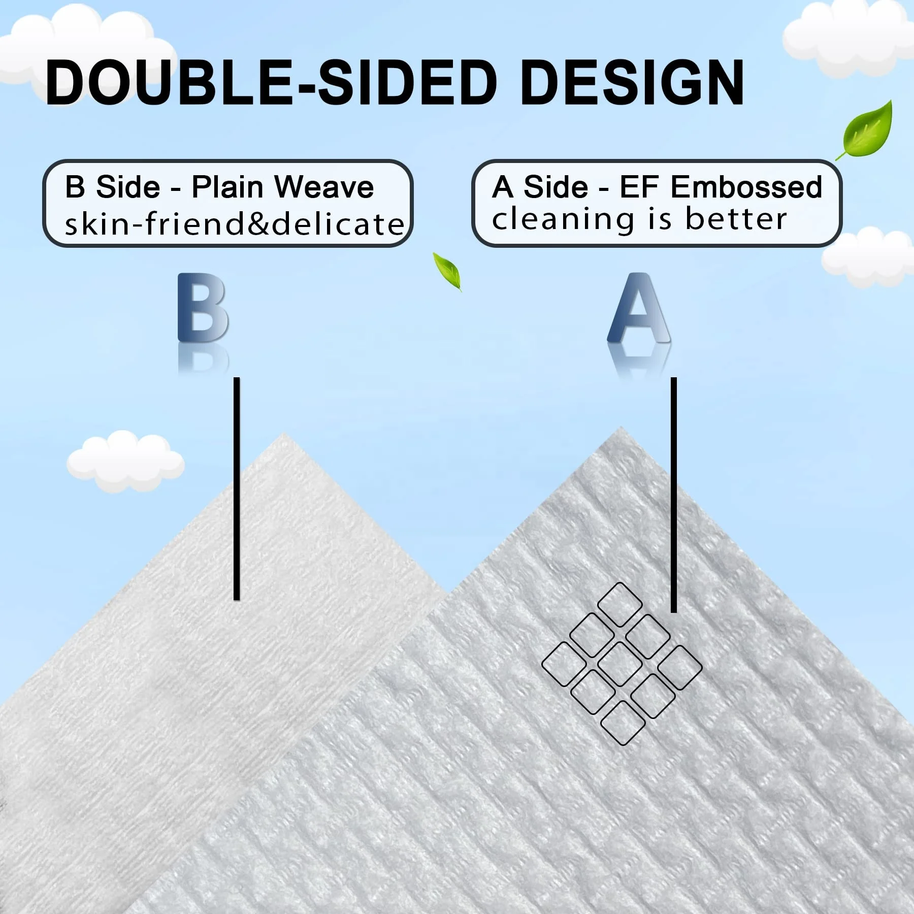 Disposable Skin Clean Towels XL 100% Biodegradable Face Towel Dry and Wet Use Wipes 50 Count