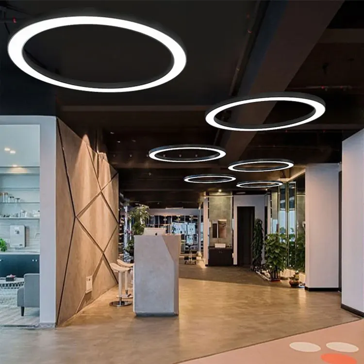 Diameter 800mm Black Housing 50W Gallery Commercial Lighting Studio Round Pendant Lamp