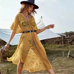 Ready To Ship Wholesale Quality   Floral Sexy Beach Women Cover Up Long Skirt With  Logo In Stock