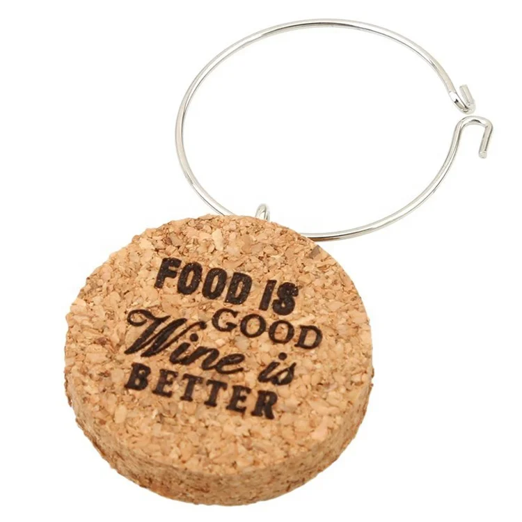 Trade Assurance New Arrival Cork Wine Glass Charms