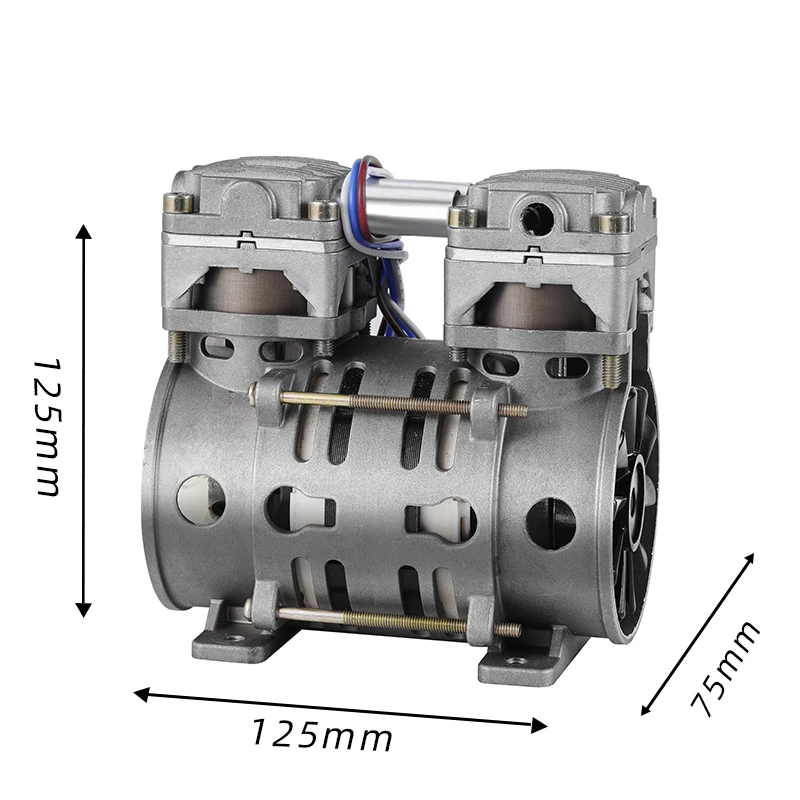 DC12V безмасляный поршневой вакуумный насос 1CFM Мини Вакуумный портативный электронный