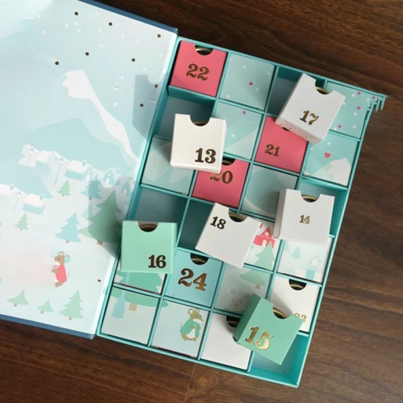 Custom advent calendar packaging gift box with your own design