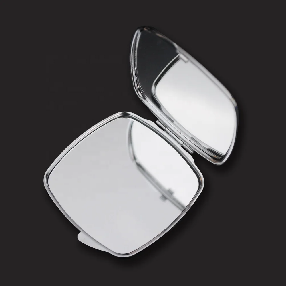 high quality blank metal square shaped compact mirror for promotion