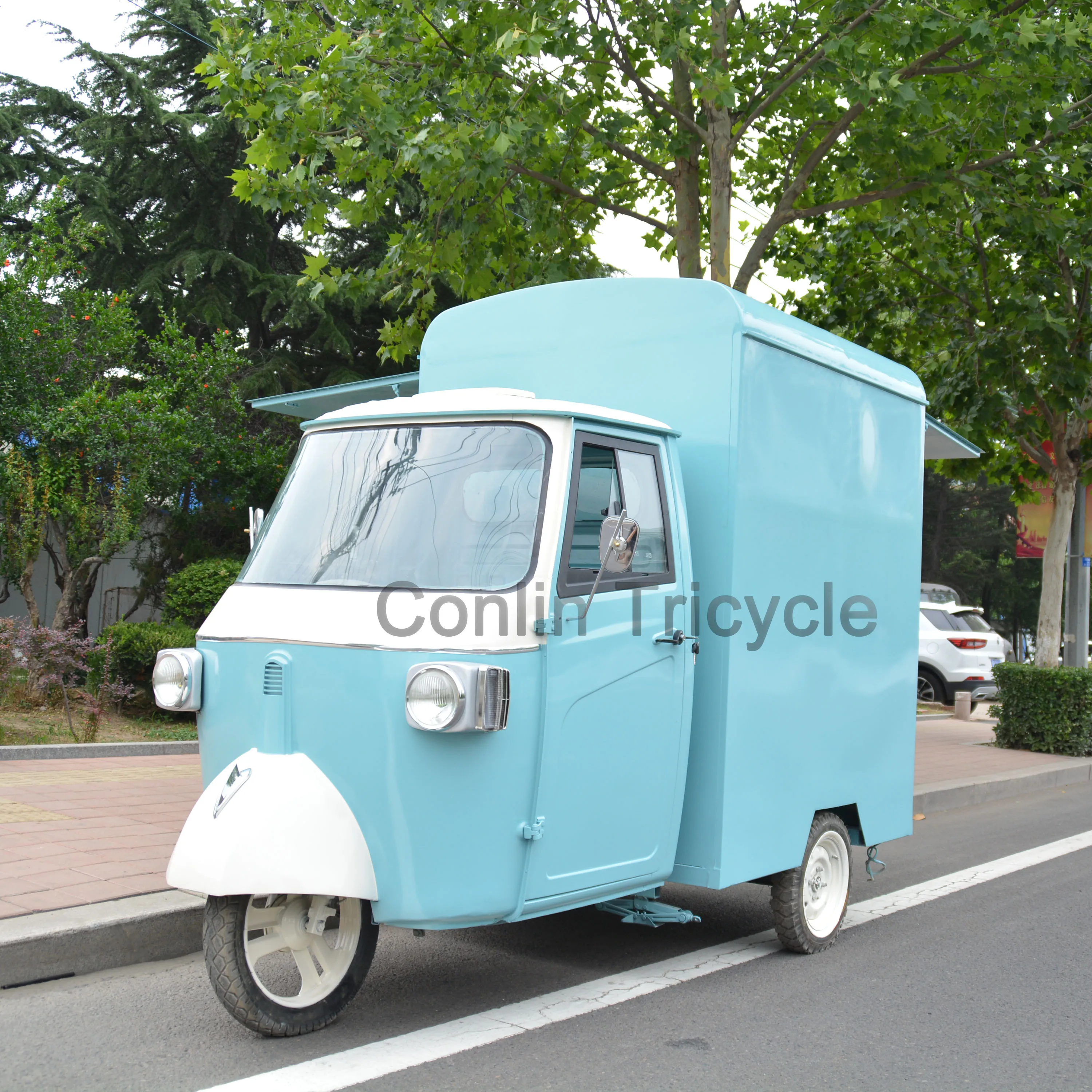 Street vintage fully equipped  electric tuk tuk food van motorcycle for sale