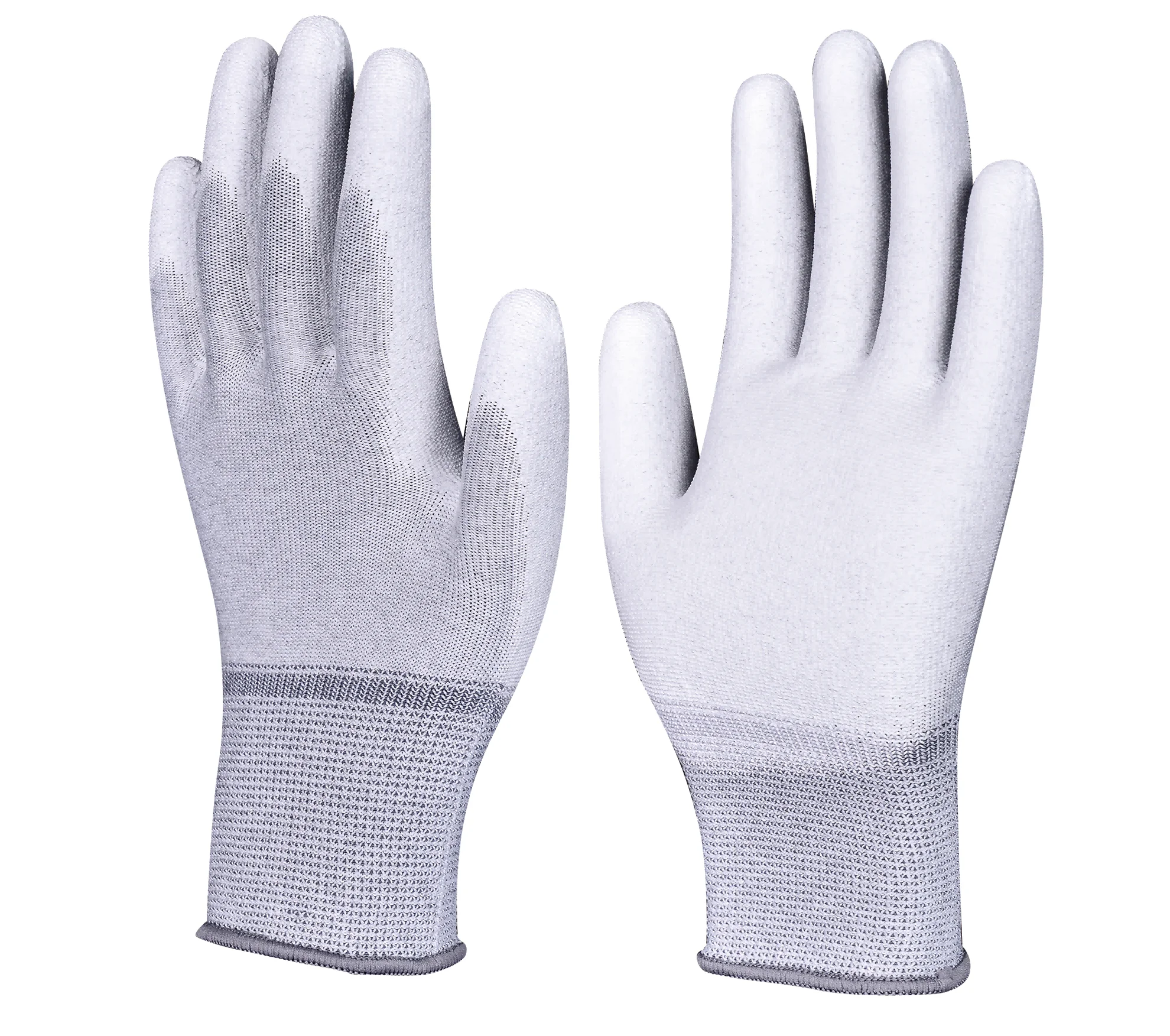 Factory PU Gloves color Polyester Liner Palm Dipped Pu Palm Coated Protective Gloves