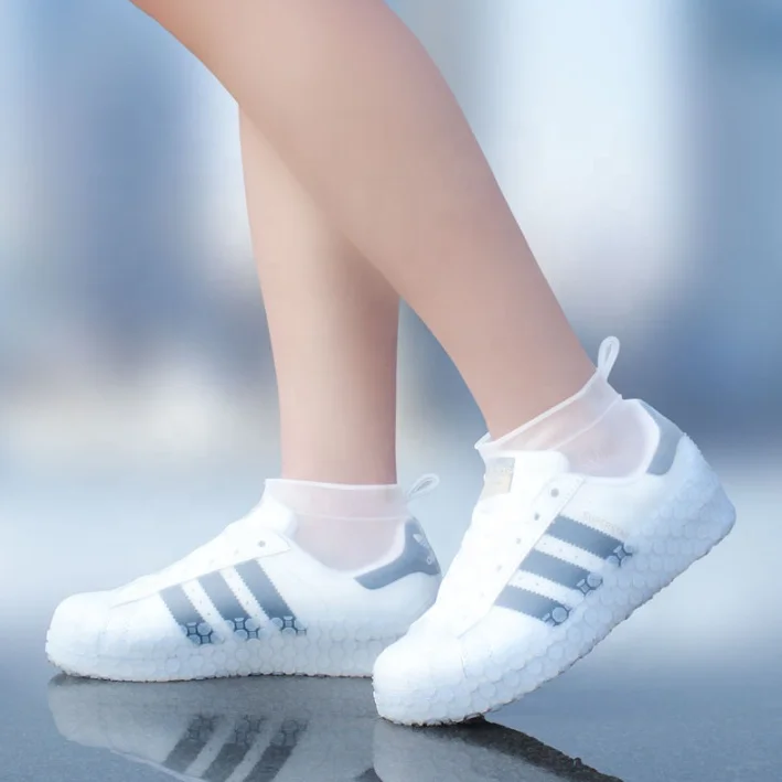 Custom factory hot sale waterproof silicone shoes silicone anti-slip reusable flexible rain boots covers